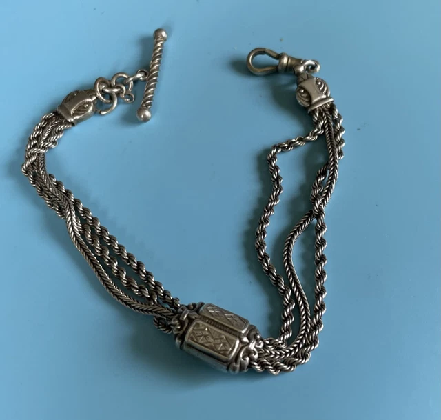 ANTIQUE ALBERTINA BEAUTIFUL Solid Silver Pocket watch chain / Bracelet