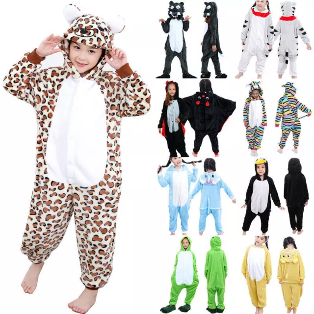 Kids Animal Kigurumi Cosplay Pajama Costume Jumpsuit Xmas Sleepwear Halloween