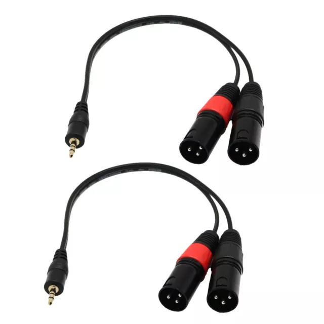 2x 3,5 Mm Stereo Klinkenstecker Zum Doppel XLR 3 Poligen Splitter Anschlusskabel