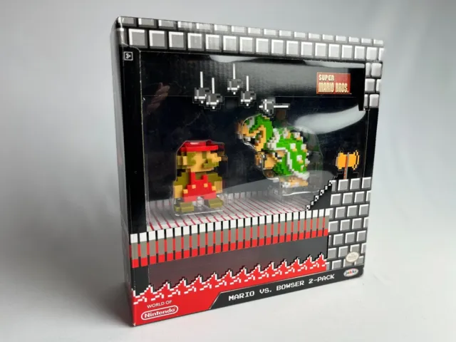 NEW World of Nintendo Super Mario VS. Bowser 8-bit Diorama Jakks Pacific NES