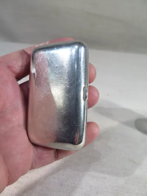 Ancien Joli Etui Boite A Cigarettes De Poche En Argent Massif Pilule Epoque 1900