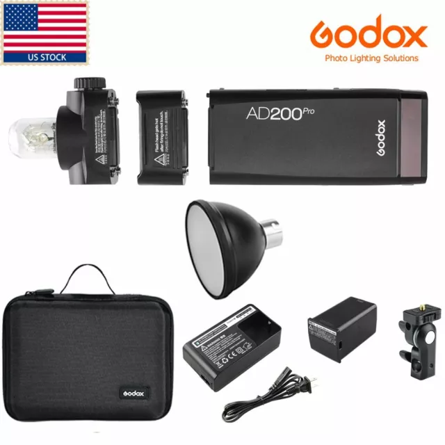 Godox AD200Pro 200Ws TTL 2.4G HSS 1/8000s Double Head Flash Speedlite f Wedding