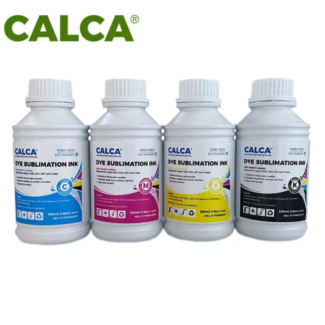 CALCA Dye Sublimation Inks 500ml for Epson Printheads Ultra Density 500mlx4color