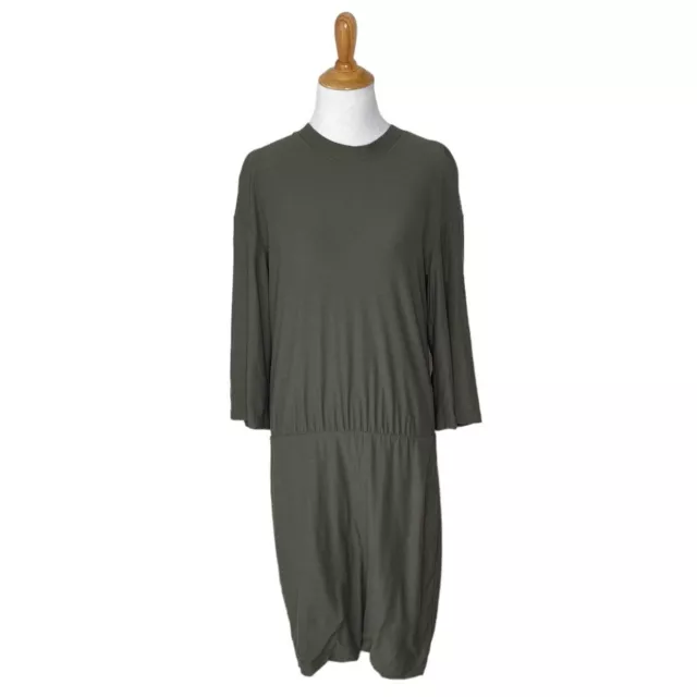 James Perse Stretch Jersey Blouson Olive Green T-Shirt Dress Size 3 = Large