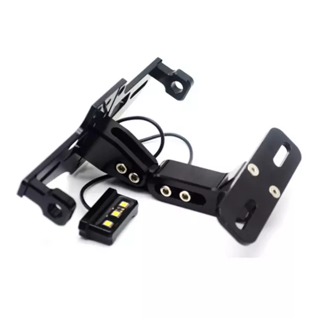 Motorcycle Adjustable CNC Number Plate Tail Lisence Bracket + LED Lighting Light