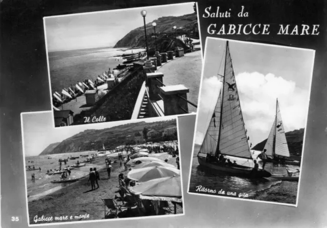 Cartolina Saluti Da Gabicce Mare Pesaro Viagg.1956