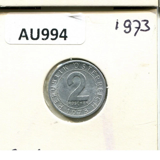 2 GROSCHEN 1973 AUSTRIA Coin #AU994C