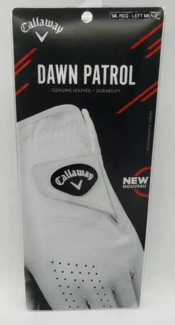 CALLAWAY DAWN PATROL Golf Glove genuine Leather White  ML Regular Men's LH