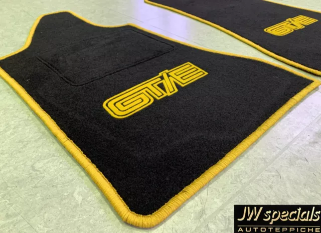 Alfombras Alfombrillas para Opel Manta B Coupé cc Gt / E Negro Amarillo 2