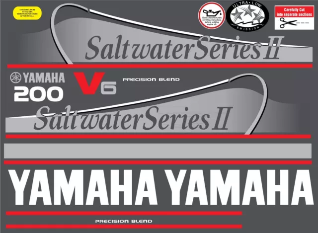 YAMAHA 200hp Saltwater Series 2  replacement outboard decals