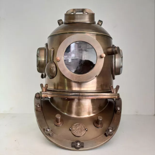 Antique Nautical 18" U.S Navy Diving Helmet Mark V Deep Sea Divers Helmet