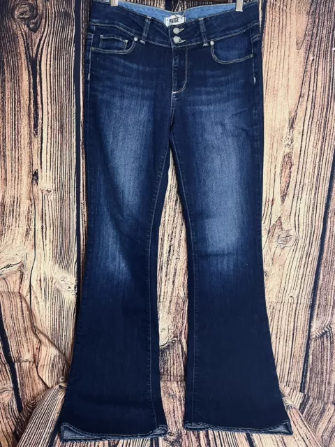 PAIGE Denim Hidden Hills Mid Rise Memphis Medium Wash Boot Cut Jeans Size 30