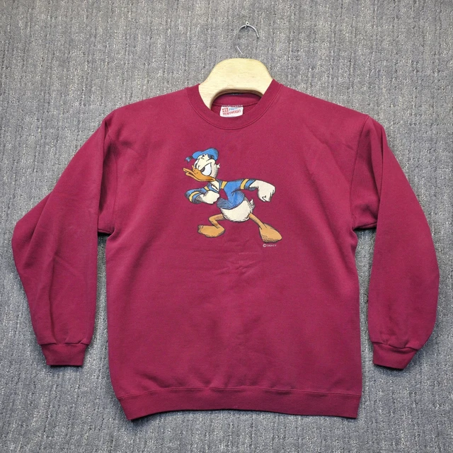 Vintage 90'S Hanes college sweatshirt, made in the USA, size M, men's cotton bordeaux Vintage Second Hand