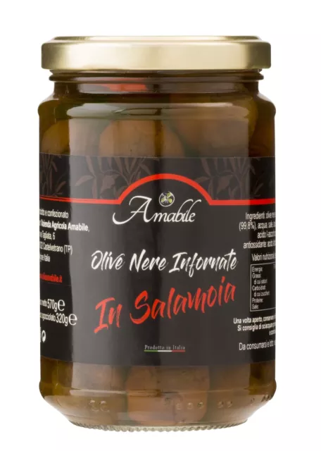 Olive nere Nocellara in salamoia vaso 310gr 