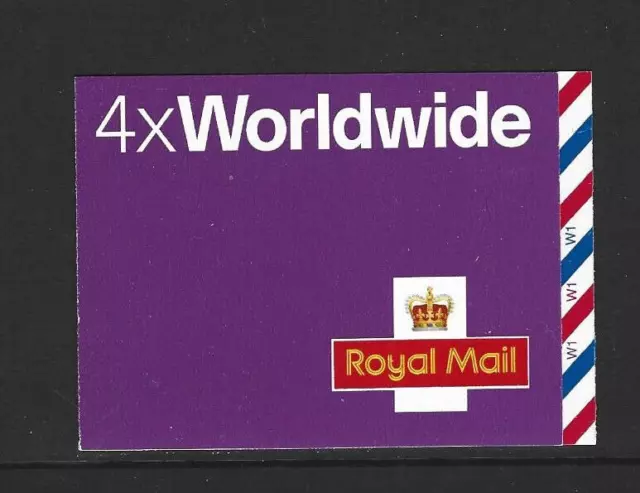 MJ3 4 x Worldwide stamps barcode booklet - Self Adhesive Cylinder w1w1w1 U/M