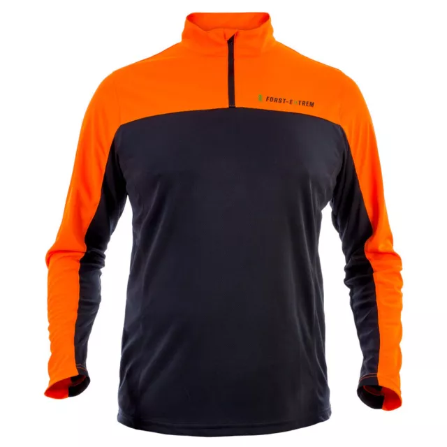 FORST-EXTREM Funktionsshirt - langarm, anthrazit-orange, T-Shirt Forstarbeit