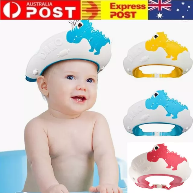 Cute Adjustable Baby Shower Cap Kids Children Shampoo Bath Wash Hair Shield Hat