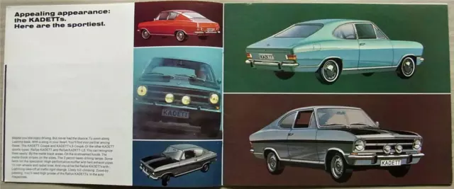 OPEL KADETT CAR RANGE Sales Brochure Sept 1968 #OBK 20-968/83E RALLYE LS Coupe 3