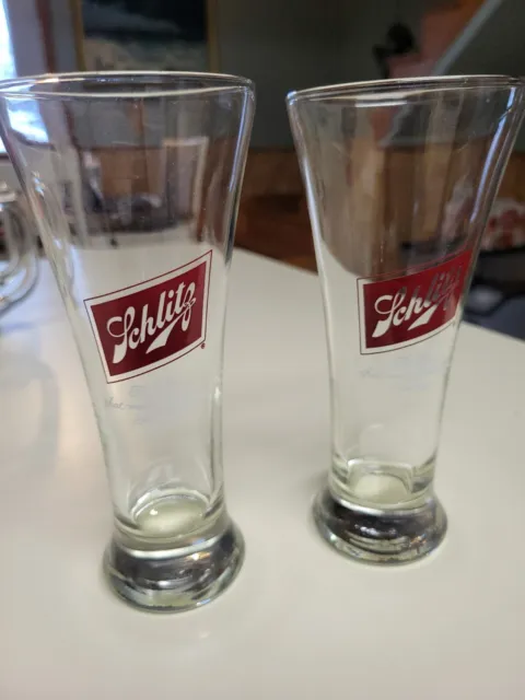 Two Schlitz Pilsner Beer Glasses, Set Of 2