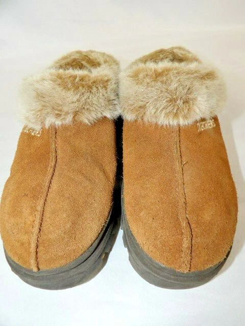 Skechers Shindigs Fortress Woman's Clog/Mules Suede w/ Faux Fur Brown Size 10