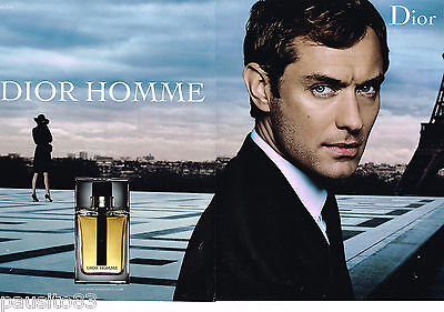 Perfume ad Dior Homme 2008 double page Jude Law Dior Publicité papier Parfum 