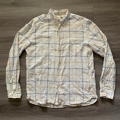 BLACKJACK XL SLIM Fit Blue Tan Gray Checkered Casual Shirt 2 