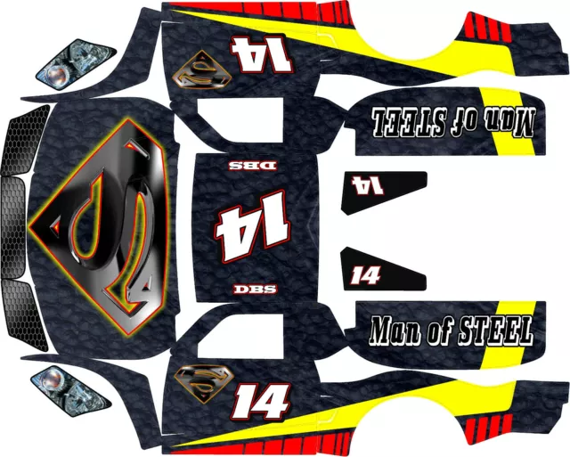 Losi 5ive T wrap decals stickers trophy truck SUPERMAN hpi baja 5t  5sc woodster