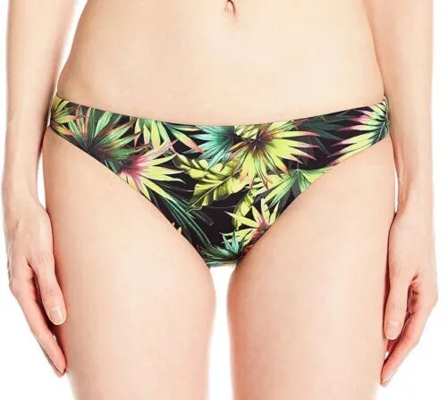 Lucky Brand BLACK Coastal Palms Hipster Bikini Swim Bottom, US Large