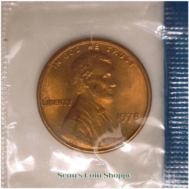 1978 Lincoln Cent Penny 1C Unc BU from Mint Set in Wrap Philadelphia Ships Free!