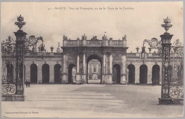NANCY 54 Arc de Triomphe Place CPA écrite par Gratien au Camp de SAFFAIS en 1917