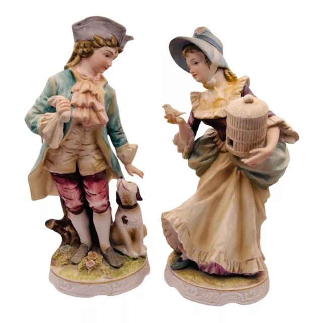 Vintage Porcelain Classic Gallery Figurines C-6639 Napcoware Boy & Girl READ