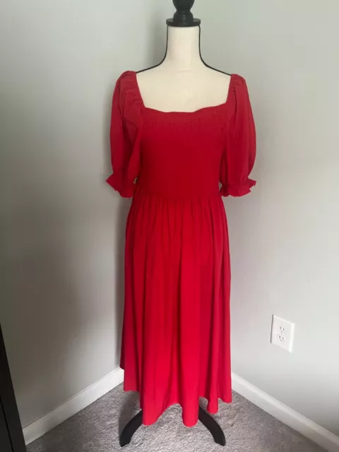 AlleGrace Women's Red Smocked Dress Size 2X NWT