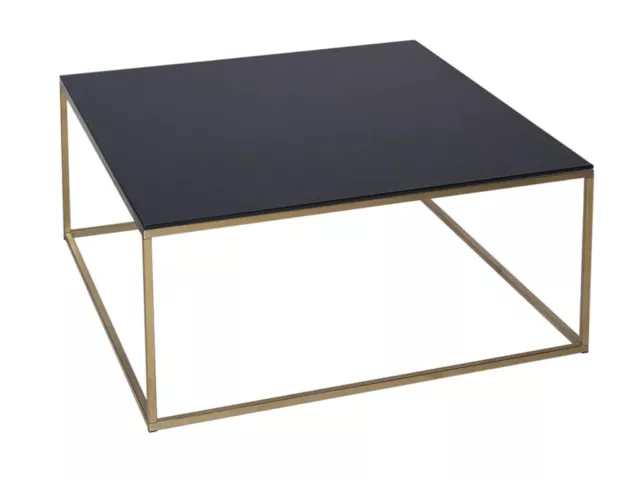 2x GILLMORE SPACE Kensal Square Coffee Tables In Black Glass/Brass RRP £335 EACH