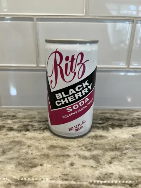 Vintage Ritz Black Cherry Soda Pop Can Steel 12 Oz