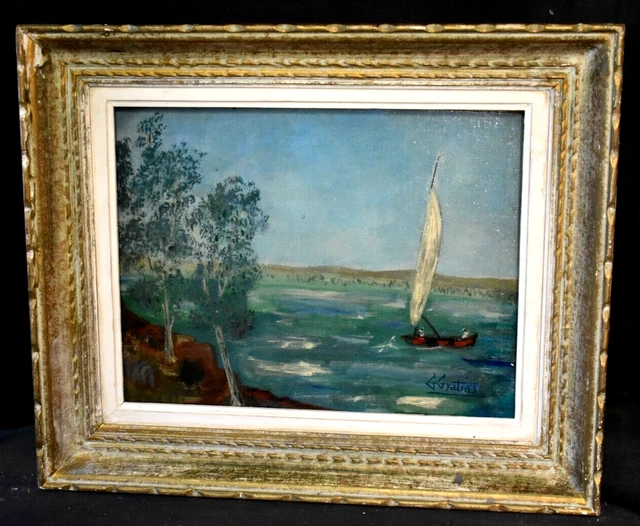 Aquarelle Ancienne Signée P. Dubuisson - Villa Au Bord De L'eau, Début XXe Siècle