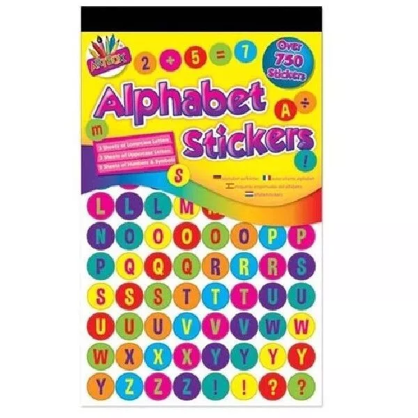 750 + ALPHABET STICKERS and NUMBERS  in a BOOK - KIDS CHILDRENS - FAST DISPATCH