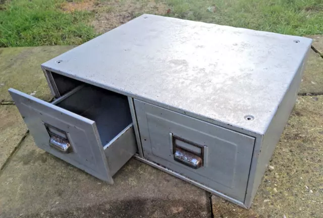 vintage two drawer metal filing cabinet