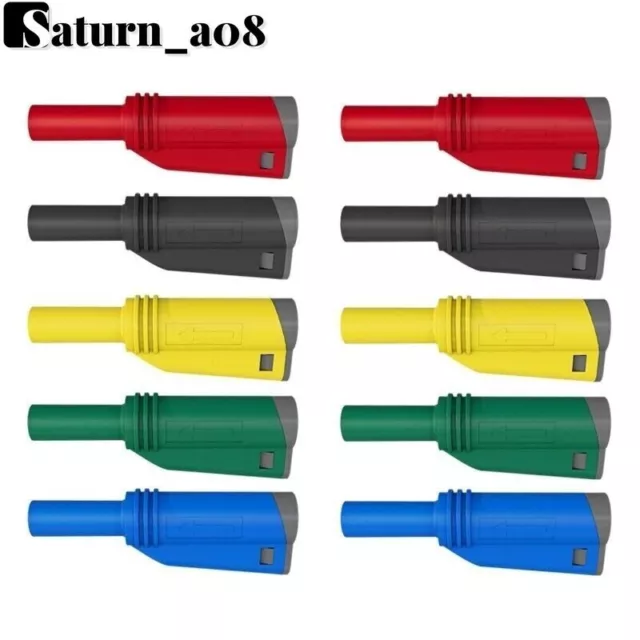 10PCS 4mm Shrouded Banana Plug Fully Insulated Stackable Male Connector 3