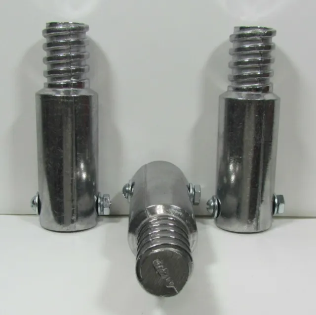 3pc Metal Threaded Tips For 3/4" (.75") Wood Poles. (Buy 3 Get 1 Free)  E