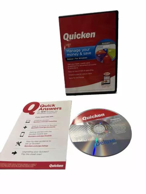 Quicken Deluxe  2017 Manage Your Money and Save For Windows PC,