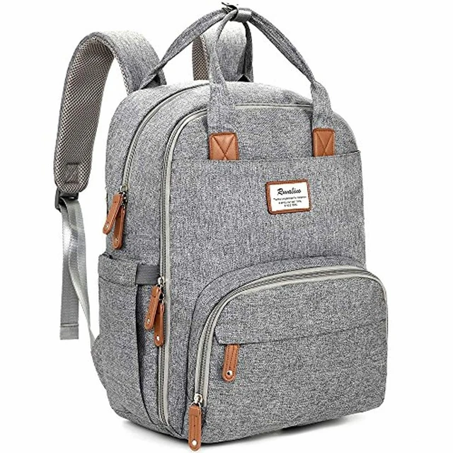 Diaper Bag Backpack, RUVALINO Multifunction Travel Back Pack Gray