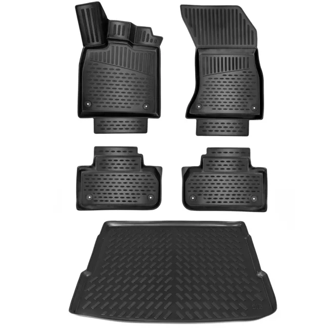 ELMASLINE 3D Gummimatten & Kofferraumwanne Set für AUDI A4 V (B9) Kombi (Avant)