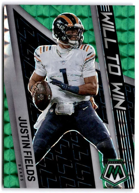 2022 Panini Mosaic Will to Win Green Mosaic #14 JUSTIN FIELDS  Chicago Bears