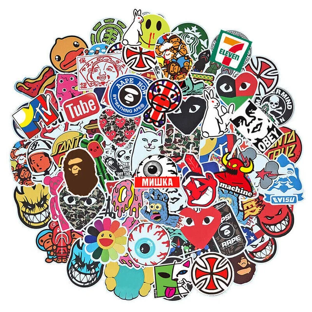 100Pcs HYPEBEAST STICKER BOMB PACK JDM JAP CAR STYLING VINYL LAPTOP SKATE DECALS