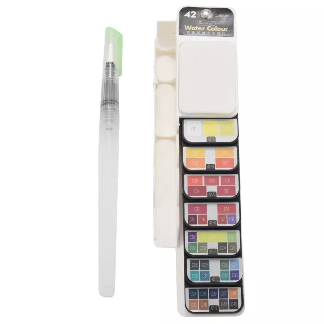 Solid Watercolor Paint Set With Water Brush Pen Foldable Travel Watercolor3705