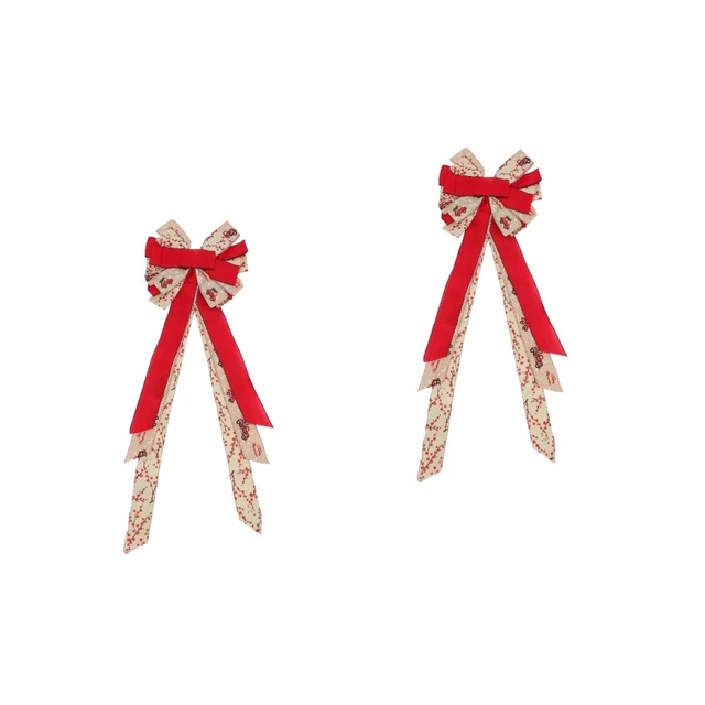 Bow Hanging Ornaments 2x Kranz Bögen Weihnachten Baum Hängen Ornamente Hessi