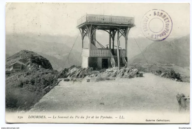 CPA - Carte postale -France -Lourdes - Le Sommet du Pic du Jer et les Pyrénées