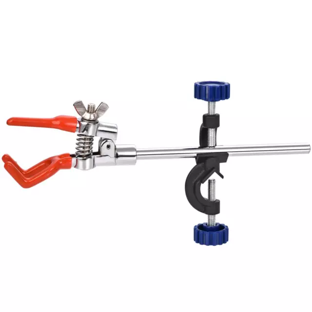 Labs Clamp 3 prongs Clamp Opens Up to 53mm Diameter Red with Holder