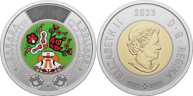 2023 Canada Celebrate National Indigenous Peoples Day $2 Coloured Coin, Toonie