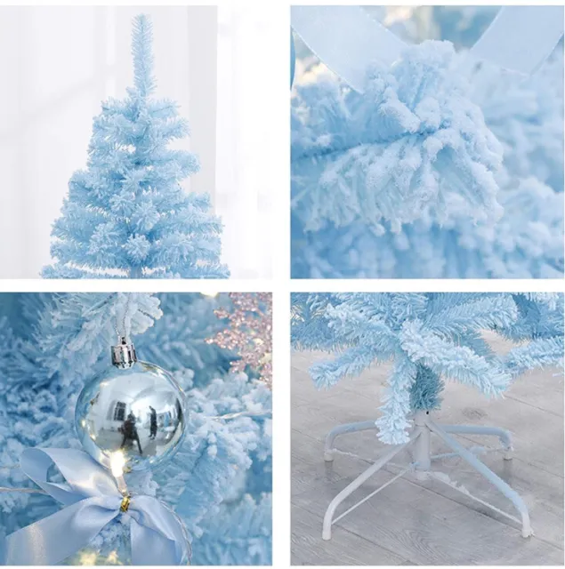 Fizzytech 1.5m Azul Premium Nieve Afelpado Artificial Árbol de Navidad, 492 Rama 2